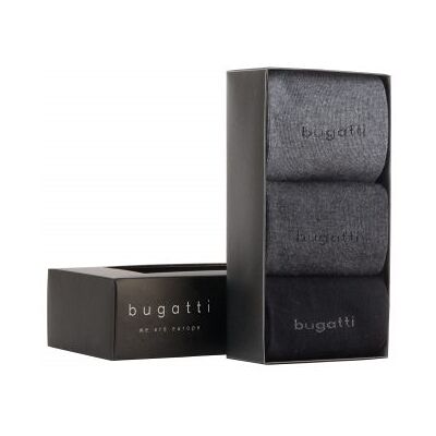 Bugatti 3 PACK - pánské ponožky 6803X-610 black mix 43-46 Bugatti 3 PACK - pánské ponožky 6803X-610 black mix 43-46