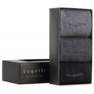 Bugatti 3 PACK - pánské ponožky 6803X-610 black mix 43-46 Bugatti 3 PACK - pánské ponožky 6803X-610 black mix 43-46