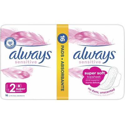 Always Hygienické vložky Ultra Sensitive Super Duo 16 ks Always Hygienické vložky Ultra Sensitive Super Duo 16 ks