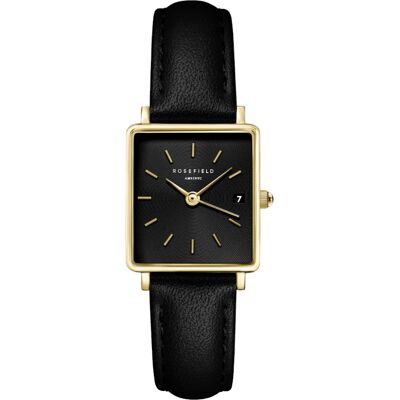 Rosefield Boxy XS Black Black Leather Gold QBBLG-Q53 Rosefield Boxy XS Black Black Leather Gold QBBLG-Q53