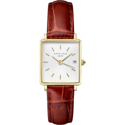 Rosefield Boxy XS White Medium Brown Leather Gold QWBLG-Q55 Rosefield Boxy XS White Medium Brown Leather Gold QWBLG-Q55