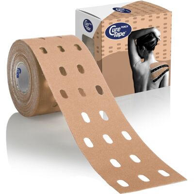 CureTape Kineziologický tejp Punch Beige 5 cm x 5 m CureTape Kineziologický tejp Punch Beige 5 cm x 5 m