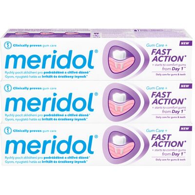 Meridol Zubní pasta Fast Action 3 x 75 ml Meridol Zubní pasta Fast Action 3 x 75 ml