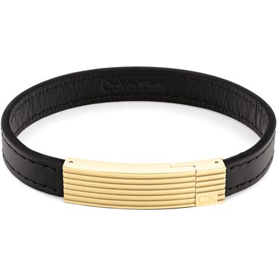Calvin Klein Moderní pánský bicolor náramek z černé kůže 35000269 Calvin Klein Moderní pánský bicolor náramek z černé kůže 35000269