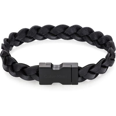 Calvin Klein Moderní pánský náramek z černé kůže Industrial Hardware 35000568 Calvin Klein Moderní pánský náramek z černé kůže Industrial Hardware 35000568