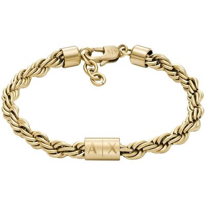 Armani Exchange Moderní pánský pozlacený náramek z oceli AXG0124710 Armani Exchange Moderní pánský pozlacený náramek z oceli AXG0124710