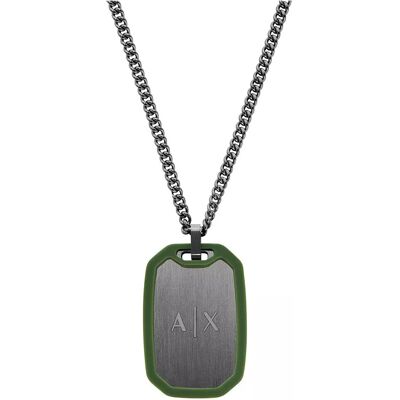 Armani Exchange Ocelový náhrdelník pro muže Psí známka AXG0170060 Armani Exchange Ocelový náhrdelník pro muže Psí známka AXG0170060