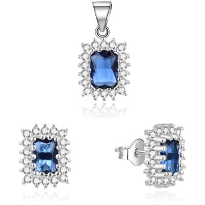Beneto Elegantní souprava šperků s modrými zirkony TAGSET287 (přívěsek, náušnice) Beneto Elegantní souprava šperků s modrými zirkony TAGSET287 (přívěsek, náušnice)