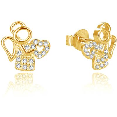 Beneto Něžné pozlacené náušnice andělíček AGUP2666-GOLD Beneto Něžné pozlacené náušnice andělíček AGUP2666-GOLD
