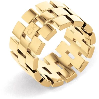 Calvin Klein Luxusní pozlacený prsten Geometric 35000325 56 mm Calvin Klein Luxusní pozlacený prsten Geometric 35000325 56 mm