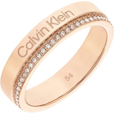 Calvin Klein Pozlacený prsten s krystaly Minimal Linear 35000202 52 mm Calvin Klein Pozlacený prsten s krystaly Minimal Linear 35000202 52 mm
