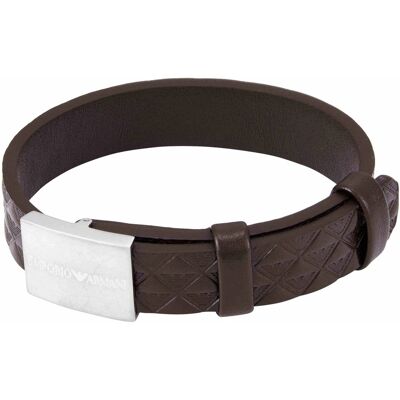 Emporio Armani Pánský kožený náramek Eagle Logo EGS3135040 Emporio Armani Pánský kožený náramek Eagle Logo EGS3135040