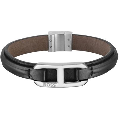 Hugo Boss Elegantní kožený černý náramek Kode 1580783 19 cm Hugo Boss Elegantní kožený černý náramek Kode 1580783 19 cm