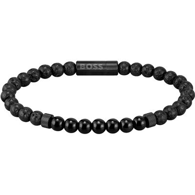 Hugo Boss Trendy černý korálkový náramek 1580272 Hugo Boss Trendy černý korálkový náramek 1580272