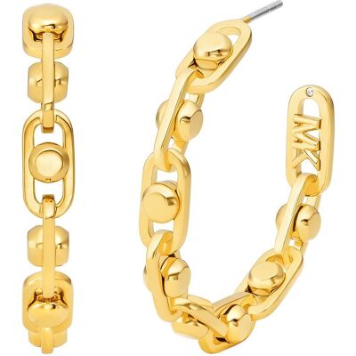 Michael Kors Moderní kruhové náušnice Astor Link MKJ8358710 Michael Kors Moderní kruhové náušnice Astor Link MKJ8358710