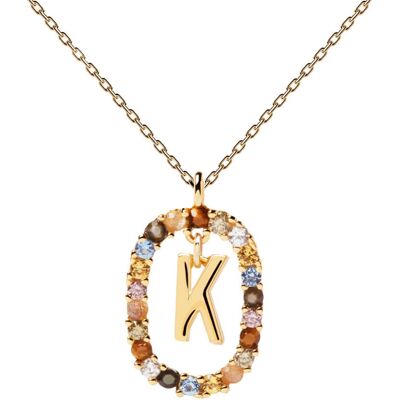 PDPAOLA Krásný pozlacený náhrdelník písmeno "K" LETTERS CO01-270-U (řetízek, přívěsek) PDPAOLA Krásný pozlacený náhrdelník písmeno "K" LETTERS CO01-270-U (řetízek, přívěsek)