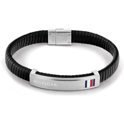 Tommy Hilfiger Moderní černý kožený náramek 2790349 Tommy Hilfiger Moderní černý kožený náramek 2790349