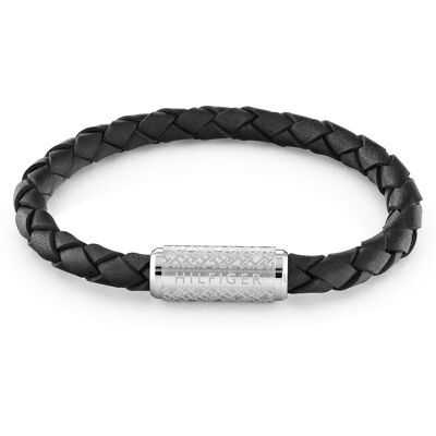 Tommy Hilfiger Stylový černý kožený náramek 2790479 Tommy Hilfiger Stylový černý kožený náramek 2790479