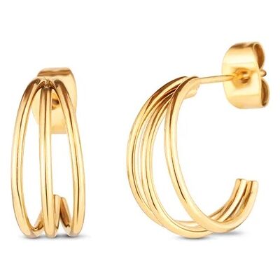 Vuch Elegantní kruhové náušnice z pozlacené oceli Elegy Gold Vuch Elegantní kruhové náušnice z pozlacené oceli Elegy Gold