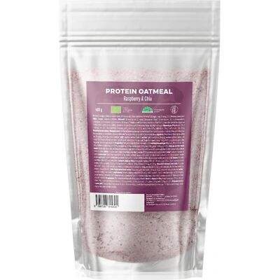 BrainMax Pure Proteinová ovesná kaše malinová s chia BIO 480 g BrainMax Pure Proteinová ovesná kaše malinová s chia BIO 480 g
