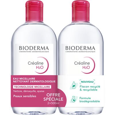 Bioderma Crealine H2O Micellar Voda – Citlivá, 2x 500ml Bioderma Crealine H2O Micellar Voda – Citlivá, 2x 500ml
