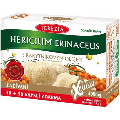 Terezia Company Hericium erinaceus s rakytníkovým olejem - Doplněk stravy Terezia Company Hericium erinaceus s rakytníkovým olejem - Doplněk stravy