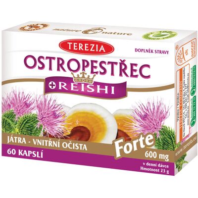 Terezia Company Ostropestřec + reishi forte 600 mg - Doplněk stravy Terezia Company Ostropestřec + reishi forte 600 mg - Doplněk stravy