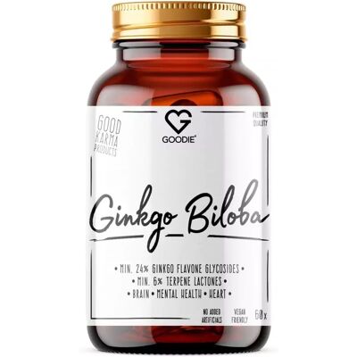 Goodie Ginkgo Biloba - prémiový extrakt min. 24% ginkgo glycosides 60 kapslí Goodie Ginkgo Biloba - prémiový extrakt min. 24% ginkgo glycosides 60 kapslí