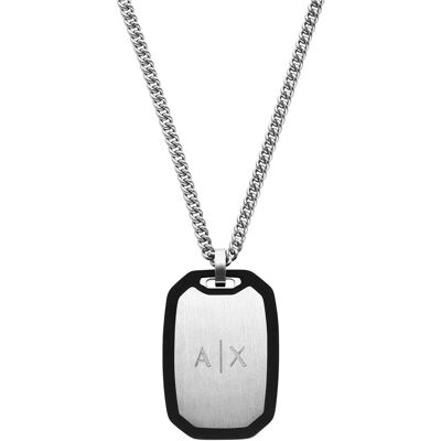 Armani Exchange Pánský náhrdelník z oceli Psí známka AXG0169040 Armani Exchange Pánský náhrdelník z oceli Psí známka AXG0169040