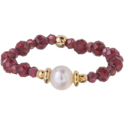 Alisia Krásný korálkový prsten s pravou perlou a granátem AL5185.01.029.D 57 mm Alisia Krásný korálkový prsten s pravou perlou a granátem AL5185.01.029.D 57 mm
