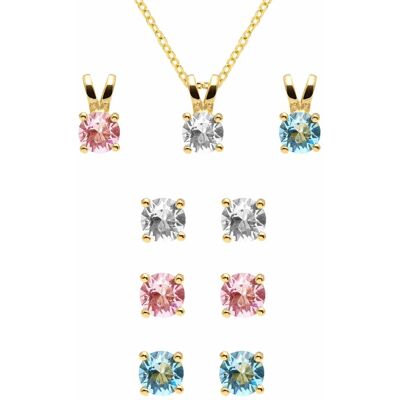 AURA Set šperků s barevnými Preciosa krystaly 90115YGAIR (řetízek, 3 přívěsky, 3 páry náušnic) AURA Set šperků s barevnými Preciosa krystaly 90115YGAIR (řetízek, 3 přívěsky, 3 páry náušnic)