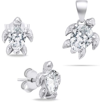 Brilio Silver Stříbrný set šperků s čirými zirkony Želva SET233W (přívěsek, náušnice) Brilio Silver Stříbrný set šperků s čirými zirkony Želva SET233W (přívěsek, náušnice)