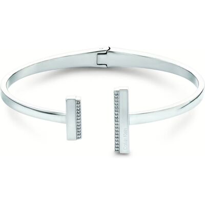 Calvin Klein Pevný ocelový náramek s krystaly Minimal Linear 35000160 Calvin Klein Pevný ocelový náramek s krystaly Minimal Linear 35000160