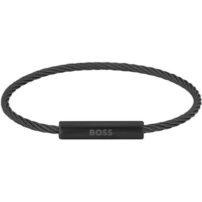 Hugo Boss Trendy černý náramek Alek 1580389 Hugo Boss Trendy černý náramek Alek 1580389