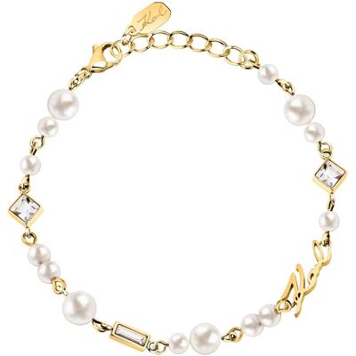 Karl Lagerfeld Elegantní náramek s perlami a krystaly Pearl KLAYR19 Karl Lagerfeld Elegantní náramek s perlami a krystaly Pearl KLAYR19
