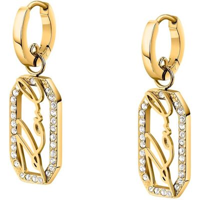Karl Lagerfeld Fashion pozlacené visací náušnice Crystals KLAYC45 Karl Lagerfeld Fashion pozlacené visací náušnice Crystals KLAYC45