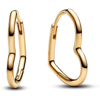 Pandora Pozlacené kruhové náušnice Asymetrická srdce Shine 268307C00 Pandora Pozlacené kruhové náušnice Asymetrická srdce Shine 268307C00