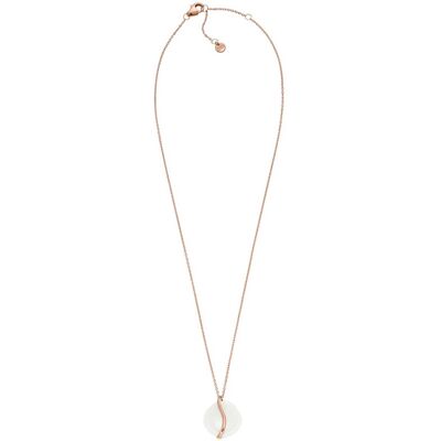 Skagen Půvabný bronzový náhrdelník s bílým sklem Sofie Sea Glass SKJ1813791 Skagen Půvabný bronzový náhrdelník s bílým sklem Sofie Sea Glass SKJ1813791