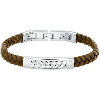Trussardi Hnědý kožený náramek pro muže T-Leather TJAXZ22 Trussardi Hnědý kožený náramek pro muže T-Leather TJAXZ22
