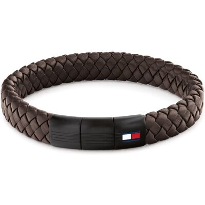 Tommy Hilfiger Hnědý kožený náramek s ocelovým zapínáním 2790661 Tommy Hilfiger Hnědý kožený náramek s ocelovým zapínáním 2790661