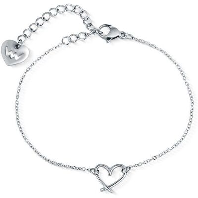 Vuch Minimalistický ocelový náramek Srdce Emery Silver Vuch Minimalistický ocelový náramek Srdce Emery Silver