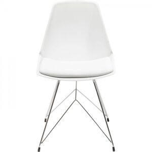 KARE Design Bílá polstrovaná jídelní židle Wire