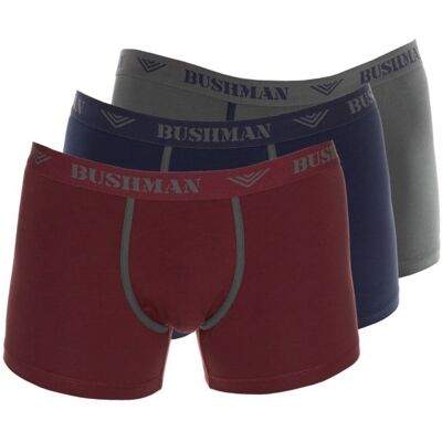 Bushman trenýrky Edward 3Pack tmavě šedé/navy/červené S Bushman trenýrky Edward 3Pack tmavě šedé/navy/červené S