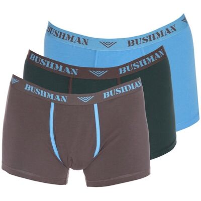 Bushman Pánské trenýrky Edward 3Pack tmavě hnědé/tmavě šedé/světle tmodré S Bushman Pánské trenýrky Edward 3Pack tmavě hnědé/tmavě šedé/světle tmodré S
