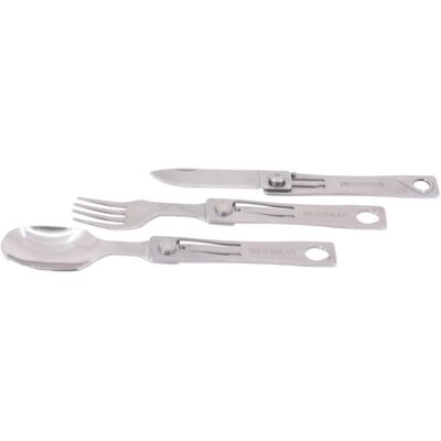 Bushman Skládací příbor Cutlery set II, stříbrný UNI Bushman Skládací příbor Cutlery set II, stříbrný UNI