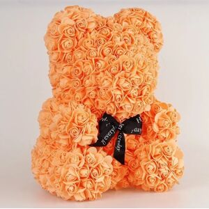 Medvídek z růží - Oranžový 38 cm, Oranžová Základní balení