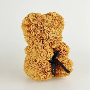 Medvídek z růží - Meruňková 25 cm, Základní balení Zlatá
