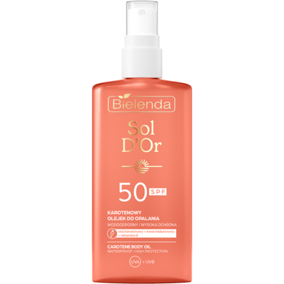 BIELENDA Sol d'Or Opalovací tělový olej s karotenem SPF 50 150 ml BIELENDA Sol d'Or Opalovací tělový olej s karotenem SPF 50 150 ml