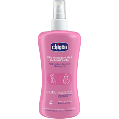 CHICCO Olej masážní před a po porodu 4v1, 200 ml CHICCO Olej masážní před a po porodu 4v1, 200 ml
