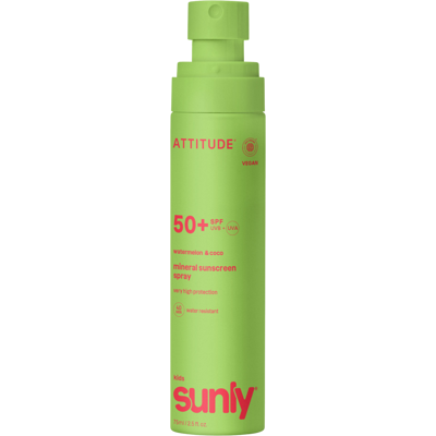 ATTITUDE Dětský minerální opalovací krém ve spreji Sunly SPF 50+ s vůní melounu a kokosu 75 ml ATTITUDE Dětský minerální opalovací krém ve spreji Sunly SPF 50+ s vůní melounu a kokosu 75 ml